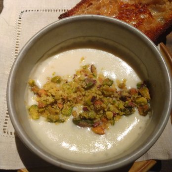 Madcap - Course 5: Slow cooked (steamed) egg, candy cap mushroom foam/spuma, pistachio crumble.  Toast.  Vegetarian. - New American Near Me - San Anselmo, California