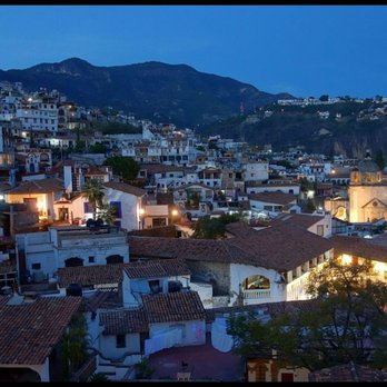 Del Angel Inn - View from the restaurant at night - Mexican Near Me - Taxco, GRO