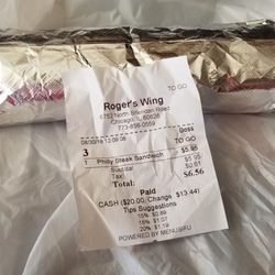 Roger's Wing - My 5ver is bigger than this sandwich