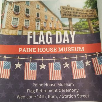 The Paine House Museum - Every flag day the museum has a public ceremony to properly dispose of flags. - Landmarks & Historical Buildings Near Me - Coventry, Rhode Island