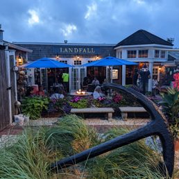 Exterior outside entrance of Landfall - Outdoor patio doesn't have water views but does allow for dogs! - Woods Hole, Massachusetts Exterior outside entrance of Landfall - Outdoor patio doesn't have water views but does allow for dogs! - Woods Hole, Massachusetts