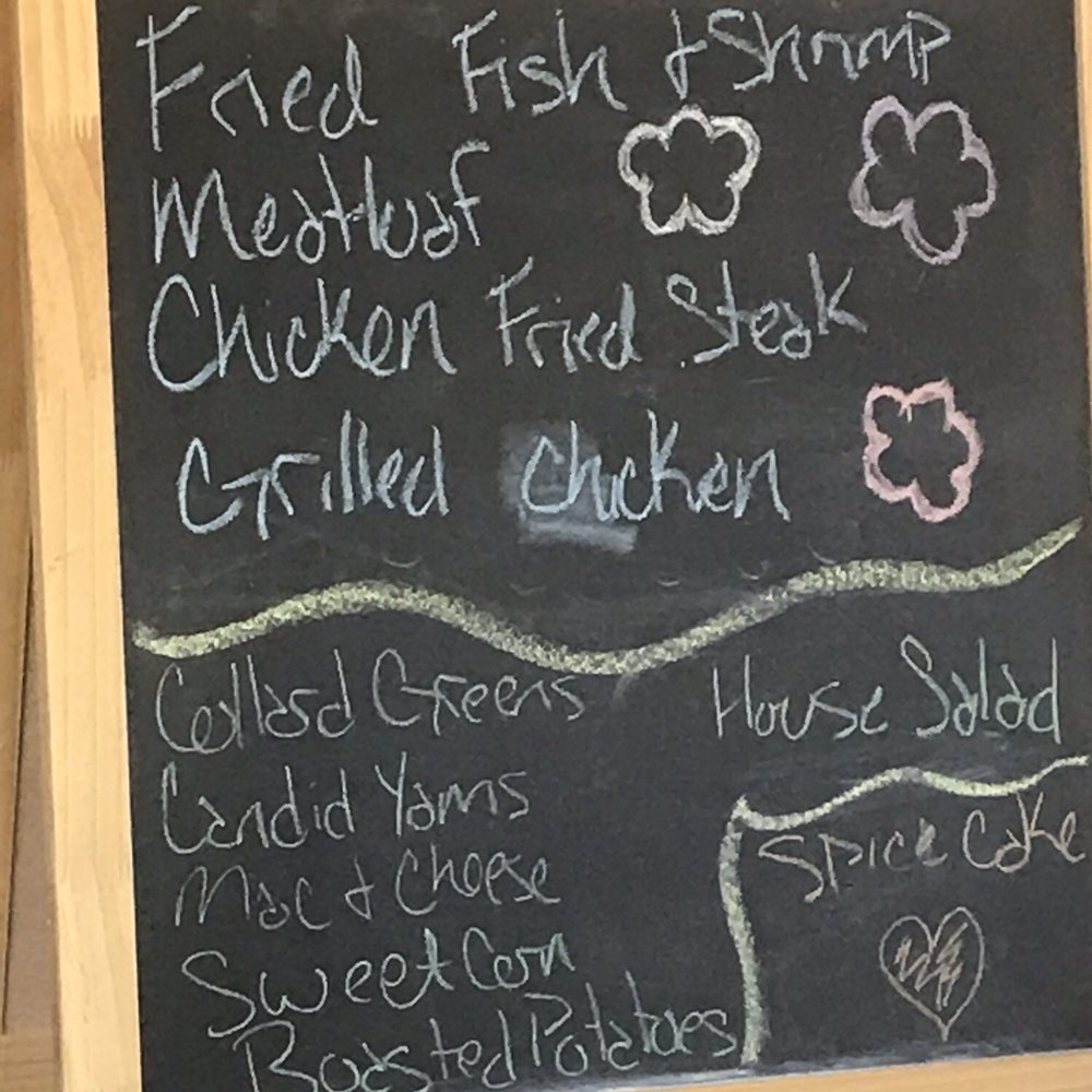 Muffin's Country Kitchen - Menu board for the Sunday we ate there. - Comfort Food Near Me - Marlin, Texas Muffin's Country Kitchen - Menu board for the Sunday we ate there. - Comfort Food Near Me - Marlin, Texas
