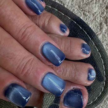 Sunshine Nails & Spa - Cat eye nail gel hands and toes.. Love the color as it changes in the light. - Nail Salons Near Me - Wimauma, Florida