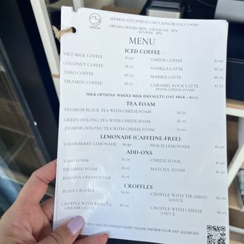Onda Coffee - Menu - Coffee & Tea Near Me - Long Beach, California Onda Coffee - Menu - Coffee & Tea Near Me - Long Beach, California