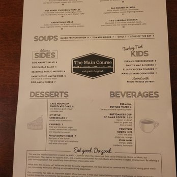 The Main Course - Menu - Salad Near Me - Manchester, Connecticut