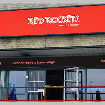 Red Rockets - the front of a restaurant - Chicken Wings Near Me - Hamilton, Ontario