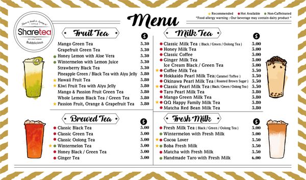 Menu photo 2 Sharetea Edmonton, AB Menu photo 2 Sharetea Edmonton, AB