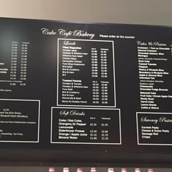 Cake Cafe - Menu (if you can read it!)