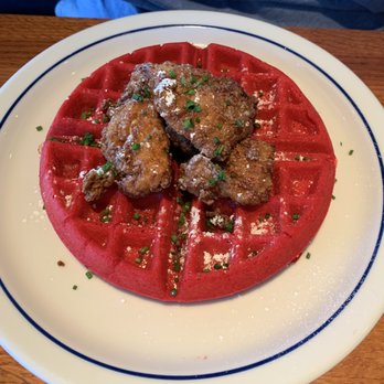 Hudson House - Red velvet waffle and chicken - American Near Me - Dallas, Texas Hudson House - Red velvet waffle and chicken - American Near Me - Dallas, Texas