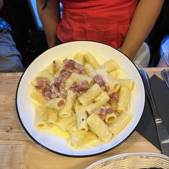 Radici - Rigatoni Carbonara - Italian Near Me - Forest Hills, New York Radici - Rigatoni Carbonara - Italian Near Me - Forest Hills, New York