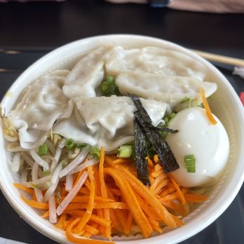 Lime House - Dumpling miso ramen soup before mixing. - Sushi Bars Near Me - Hamburg, New York