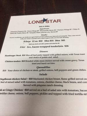 Menu photo 1 Lone Star Bar & Grill Amarillo, TX