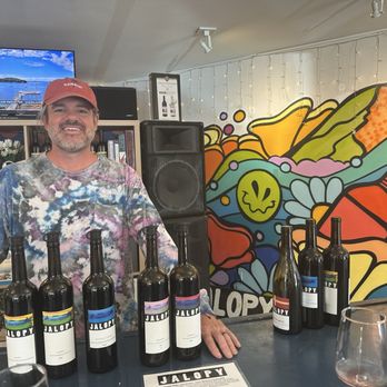 Jalopy Wine - Luke in his vibrant tasting room - Wine Tasting Room Near Me - Solvang, California Jalopy Wine - Luke in his vibrant tasting room - Wine Tasting Room Near Me - Solvang, California