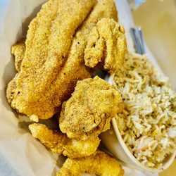 Drunken Oyster - Fried Catfish, Fried Shrimp, Fried Oysters, and Shrimp Fried Rice. All very delicious!