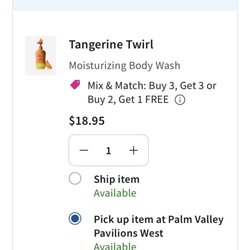Bath & Body Works - The item that shows available on line that is NOT available in store