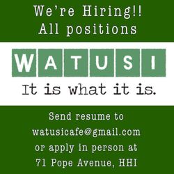 Watusi Cafe - Morning | Afternoon | Extended hours  Immediate hire for 2023 Season!