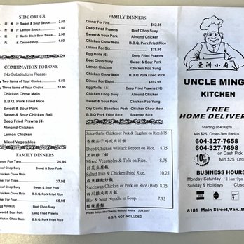 Uncle Mings Kitchen - menu for uncle mings kitchen - Chinese Near Me - Vancouver, British Columbia Uncle Mings Kitchen - menu for uncle mings kitchen - Chinese Near Me - Vancouver, British Columbia