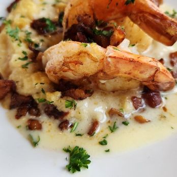 Brigantine - Shrimp and grits, great presentation but lacked flavor - Seafood Near Me - Del Mar, California Brigantine - Shrimp and grits, great presentation but lacked flavor - Seafood Near Me - Del Mar, California