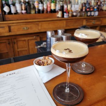 J Bar - two cocktails on the bar - American Near Me - Aspen, Colorado