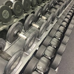 Anytime Fitness - Dumbbells are in need of grip repairs.