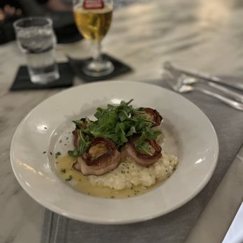 Oak House - Bacon Wrapped Scallops with Risotto - New American Near Me - Birmingham, Alabama Oak House - Bacon Wrapped Scallops with Risotto - New American Near Me - Birmingham, Alabama