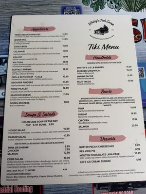 Menu photo 1 Whiteys Fish Camp Fleming Island, FL