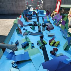 Robbin's Nest Preschool & Kindergarten - Our own roads, buildings and vehicles...