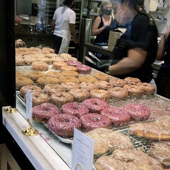 Sidecar Doughnuts & Coffee - All these doughnuts look so yummy!! Huckleberry is calling my name! - Donuts Near Me - Costa Mesa, California