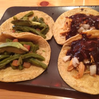 Tacos Tequilas - Nopales (without cheese, upon request) and chicken mole tacos. The chicken was very moist and tender, these were excellent. - Mexican Near Me - Chicago, Illinois Tacos Tequilas - Nopales (without cheese, upon request) and chicken mole tacos. The chicken was very moist and tender, these were excellent. - Mexican Near Me - Chicago, Illinois