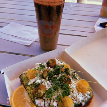 Whata Peach - Avocado toast and Chunky Chocolate - Juice Bars & Smoothies Near Me - Studio City, California Whata Peach - Avocado toast and Chunky Chocolate - Juice Bars & Smoothies Near Me - Studio City, California