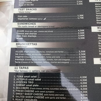 O11ZE - Menu - Wine Bars Near Me - Faro, 08 O11ZE - Menu - Wine Bars Near Me - Faro, 08