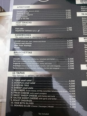 Menu photo 3 O11ZE Faro, 08