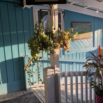 Driftaway Cafe - a porch with potted plants - American Near Me - Savannah, Georgia
