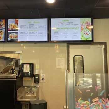 BurgerFi - menus on the wall of a fast food restaurant - Burgers Near Me - Tampa, Florida