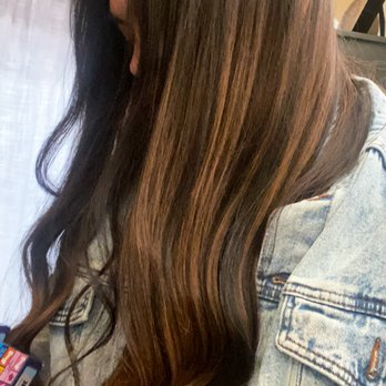 Monterey Extensions - Side profile. My hair is as long as the extensions I wanted to add density and dimension. - Hair Stylists Near Me - Monterey, California