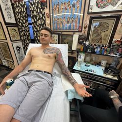 FTW Tattoo Parlor - My son... six months in. Beautiful work!