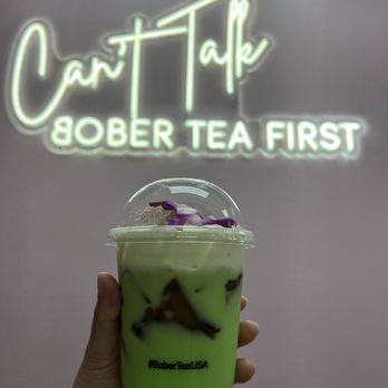 Bober Tea & Coffee - Pandan milk tea with grass jelly - Coffee & Tea Near Me - Walnut Creek, California