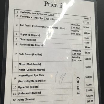 Threading Secret - Price List as of 2-21-18 - Threading Services Near Me - Los Angeles, California Threading Secret - Price List as of 2-21-18 - Threading Services Near Me - Los Angeles, California