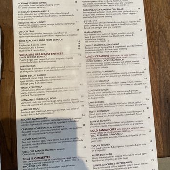 Plums Cafe - Menu - Breakfast & Brunch Near Me - Costa Mesa, California