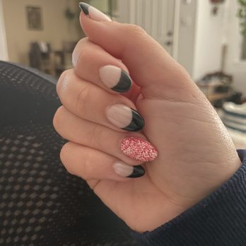 Carmel Valley Nail Lounge - Dip with tips - black French tips - Nail Salons Near Me - San Diego, California