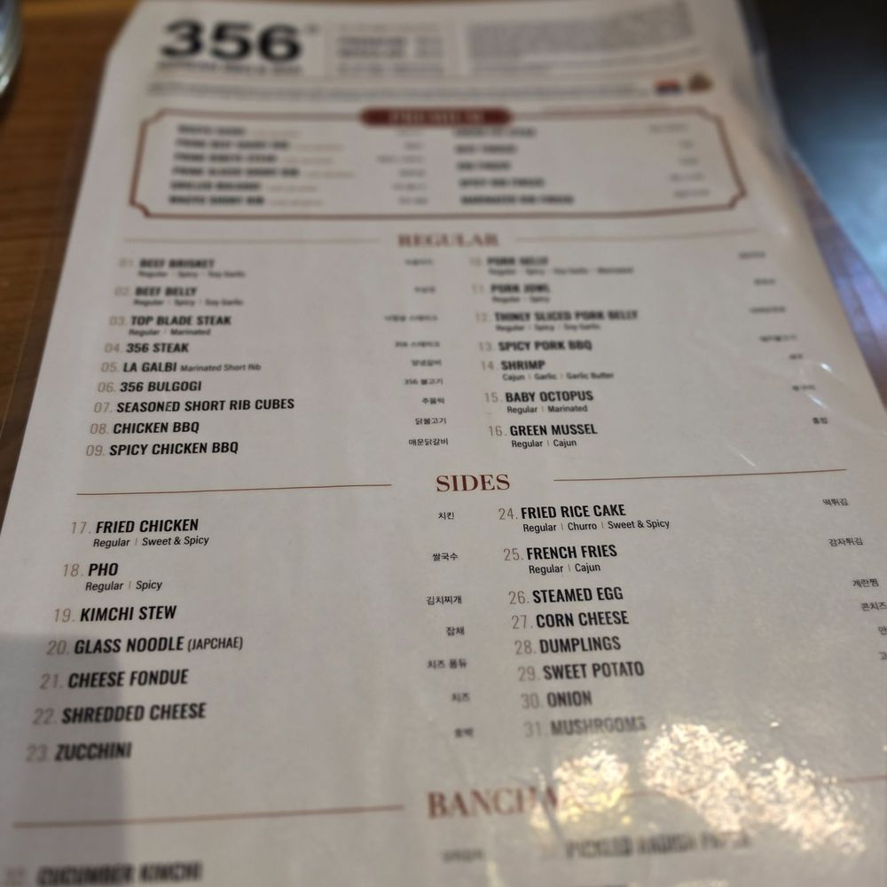 356 Korean BBQ & Bar - Menu - Korean Near Me - Eastvale, California