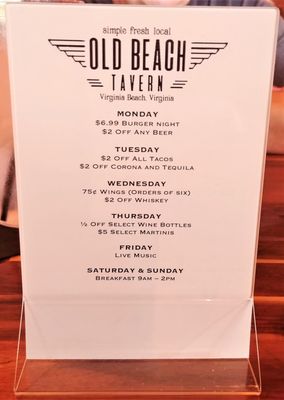 Menu photo 5 Old Beach Tavern Virginia Beach, VA Menu photo 5 Old Beach Tavern Virginia Beach, VA