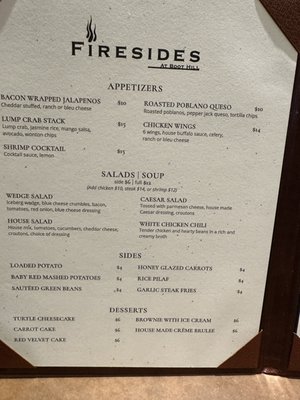 Menu photo 3 Firesides at Boot Hill Dodge City, KS