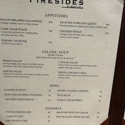 Firesides at Boot Hill - Menu