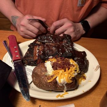 Texas Roadhouse - Rack of Ribs and loaded Baked Potato - Steakhouses Near Me - Augusta, Maine Texas Roadhouse - Rack of Ribs and loaded Baked Potato - Steakhouses Near Me - Augusta, Maine