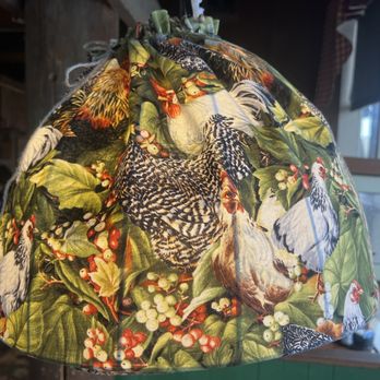 Country Cousin - Chicken print covered lamp shade - American Near Me - Centralia, Washington