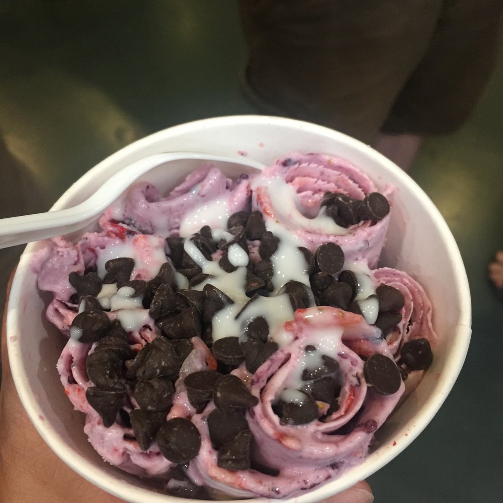 Icicles - white chocolate syrup, chocolate chips in my berry squad icicles. - Desserts Near Me - Newark, California Icicles - white chocolate syrup, chocolate chips in my berry squad icicles. - Desserts Near Me - Newark, California