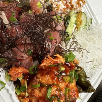 Aloha Cones - Limu Ahi & Spicy Tuna Poke Bowl - Sushi Bars Near Me - Honolulu, Hawaii