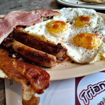 Triangle Coney Island - All the Meats 3 EGGS Toast n  Taters $8.50 Eat Cheap follow me - Breakfast & Brunch Near Me - Allen Park, Michigan