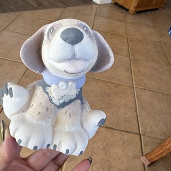 Color Me Mine - Beagle Beansy before firing - Paint-Your-Own Pottery Near Me - Tucson, Arizona